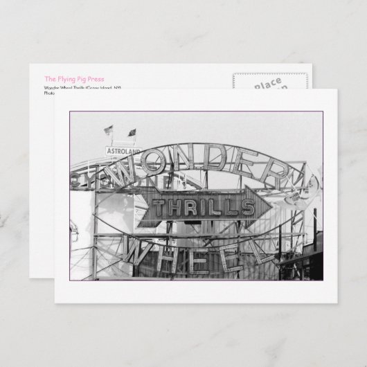 Wonder Wheel Thrills (Coney Island, NY) briefkaart (Voorkant / Achterkant)