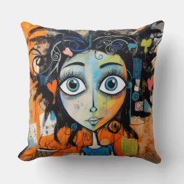 Wonder Whimsical Meisje Janne Doodlewell Kussen