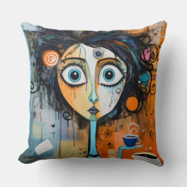 Wonder Whimsical Meisje Jeline Doodlewell Kussen