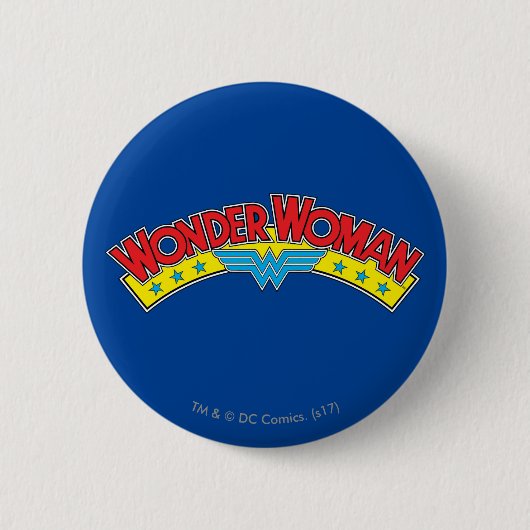 Wonder Woman 1987 Comic Book Logo Ronde Button 5,7 Cm (Voorkant)