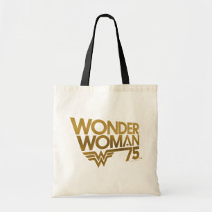 Wonder Woman 75e verjaardag gouden logo Tote Bag