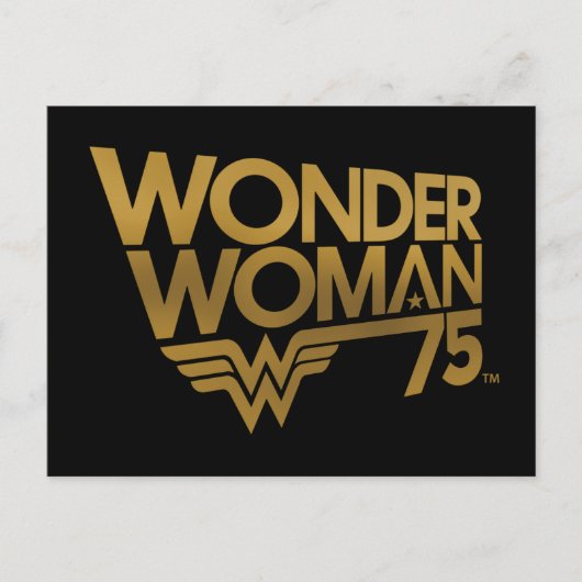 Wonder Woman 75th Jubileum Gold Logo Briefkaart (Voorkant)