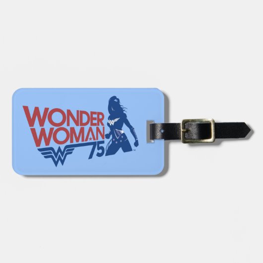 Wonder Woman 75th Jubileum Red & Blue Logo Bagagelabel (Voorkant horizontaal)