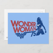 Wonder Woman 75th Jubileum Red & Blue Logo Briefkaart (Voorkant / Achterkant)