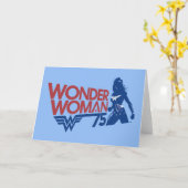 Wonder Woman 75th Jubileum Red & Blue Logo Kaart (Gele Bloem)