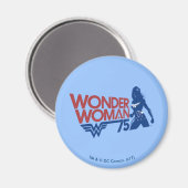 Wonder Woman 75th Jubileum Red & Blue Logo Magneet (Voorkant / Achterkant)