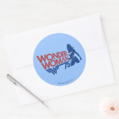 Wonder Woman 75th Jubileum Red & Blue Logo Ronde Sticker (Envelop)
