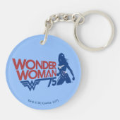 Wonder Woman 75th Jubileum Red & Blue Logo Sleutelhanger (Achterkant)