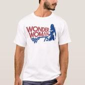 Wonder Woman 75th Jubileum Red & Blue Logo T-shirt (Voorkant)