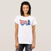Wonder Woman 75th Jubileum Red & Blue Logo T-shirt (Voorkant volledig)