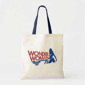 Wonder Woman 75th Jubileum Red & Blue Logo Tote Bag (Voorkant)