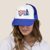 Wonder Woman 75th Jubileum Red & Blue Logo Trucker Pet (In situ)