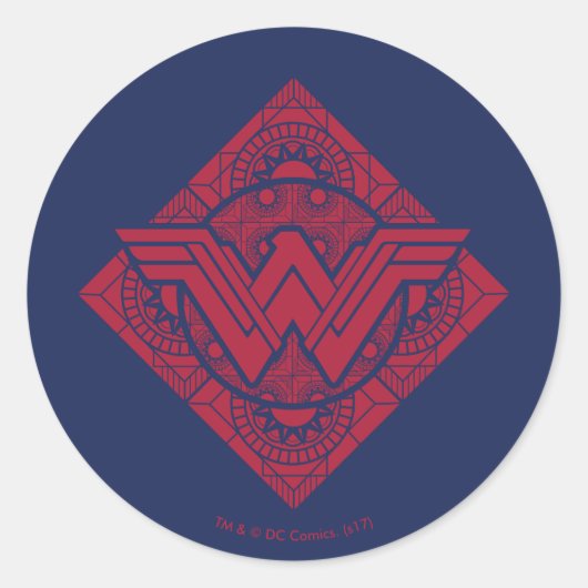 Wonder Woman Amazonian Symbol Ronde Sticker (Voorkant)
