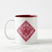 Wonder Woman Amazonian Symbol Tweekleurige Koffiemok (Links)