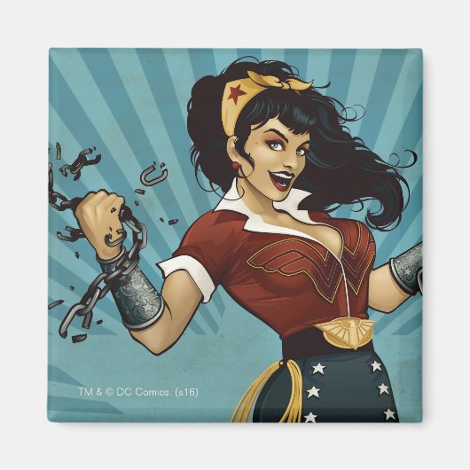 Wonder Woman Amazonians Unite Vintage Poster Magneet (Voorkant)