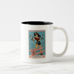 Wonder Woman Amazonians verenigt de Vintage Poster Tweekleurige Koffiemok