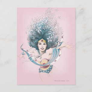 Wonder Woman and Flowers Briefkaart
