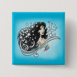Wonder Woman and Stars Vierkante Button 5,1 Cm