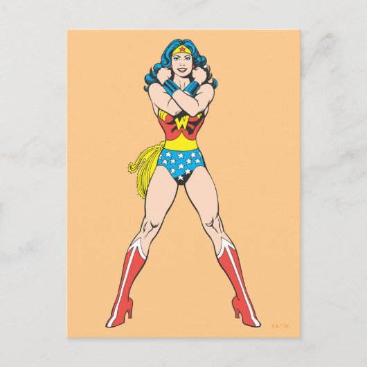 Wonder Woman Arms Crossed Briefkaart (Voorkant)