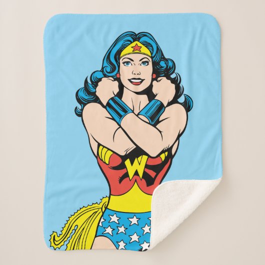 Wonder Woman Arms Crossed Sherpa Deken (Voorkant)