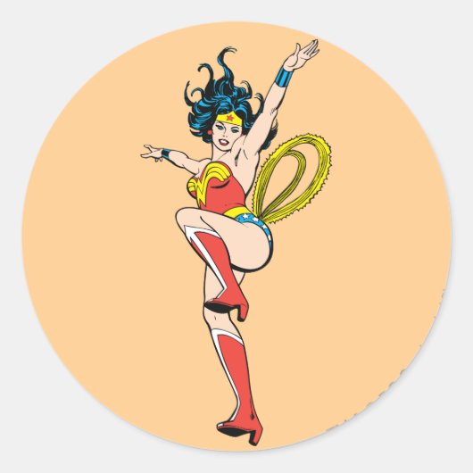 Wonder Woman Arms Razed Ronde Sticker (Voorkant)
