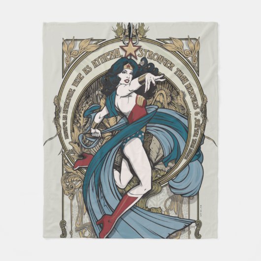 Wonder-Woman Art Nieuw Panel Panel Fleece Deken (Voorkant)