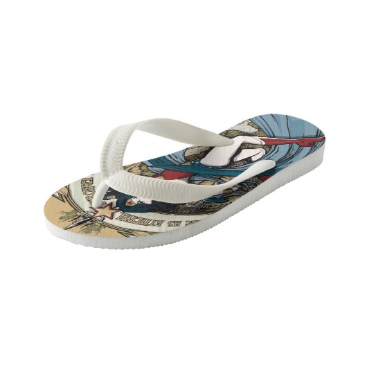 Wonder-Woman Art Nieuw Panel Panel Kinder Teenslippers (Schuin)