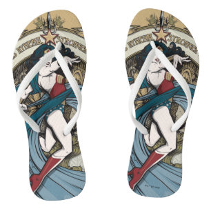 Wonder-Woman Art Nieuw Panel Panel Teenslippers
