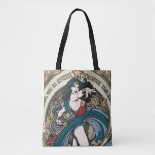 Wonder-Woman Art Nieuw Panel Panel Tote Bag