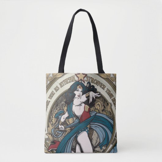 Wonder-Woman Art Nieuw Panel Panel Tote Bag (Voorkant)