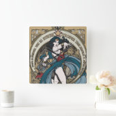 Wonder-Woman Art Nieuw Panel Panel Vierkante Klok (Huis)
