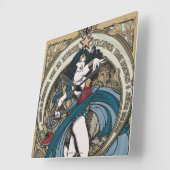 Wonder-Woman Art Nieuw Panel Panel Vierkante Klok (Hoek)