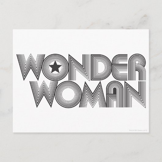 Wonder Woman B&W Logo 3 Briefkaart (Voorkant)