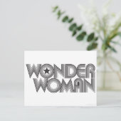 Wonder Woman B&W Logo 3 Briefkaart (Staand voorkant)