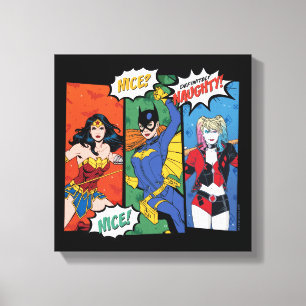 Wonder Woman, Batgirl & Harley Quinn Holiday Canvas Afdruk