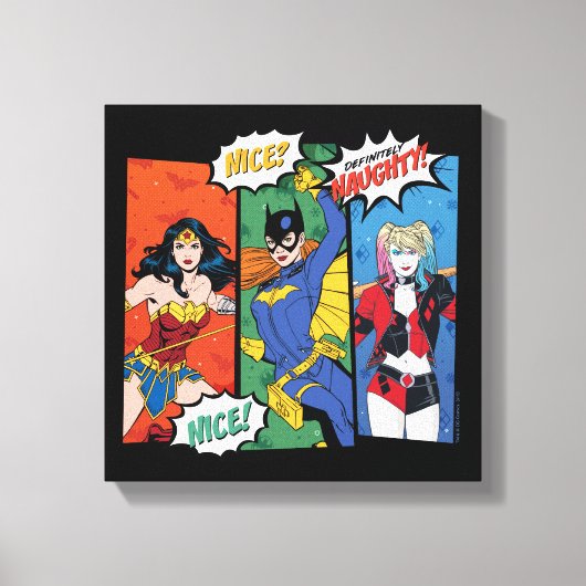 Wonder Woman, Batgirl & Harley Quinn Holiday Canvas Afdruk (Voorkant)