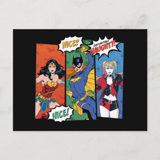 Wonder Woman, Batgirl & Harley Quinn Holiday Feestdagenkaart (Voorkant)