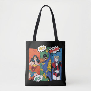 Wonder Woman, Batgirl & Harley Quinn Holiday Tote Bag
