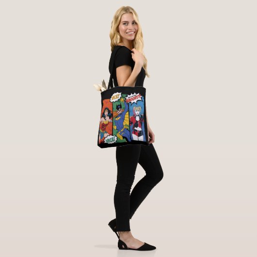 Wonder Woman, Batgirl & Harley Quinn Holiday Tote Bag (Op model)