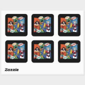 Wonder Woman, Batgirl & Harley Quinn Holiday Vierkante Sticker (Vel)