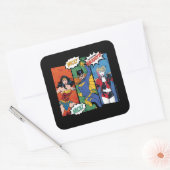 Wonder Woman, Batgirl & Harley Quinn Holiday Vierkante Sticker (Envelop)