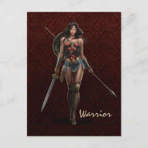 Wonder Woman Battle Ready Comic Art Briefkaart