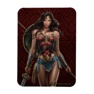Wonder Woman Battle Ready Comic Art Magneet