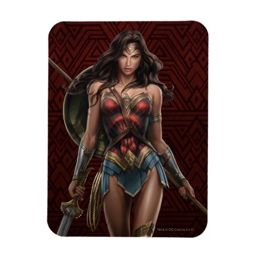Wonder Woman Battle Ready Comic Art Magneet (Verticaal)