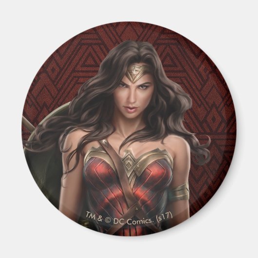 Wonder Woman Battle Ready Comic Art Magneet (Voorkant)