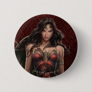 Wonder Woman Battle Ready Comic Art Ronde Button 5,7 Cm