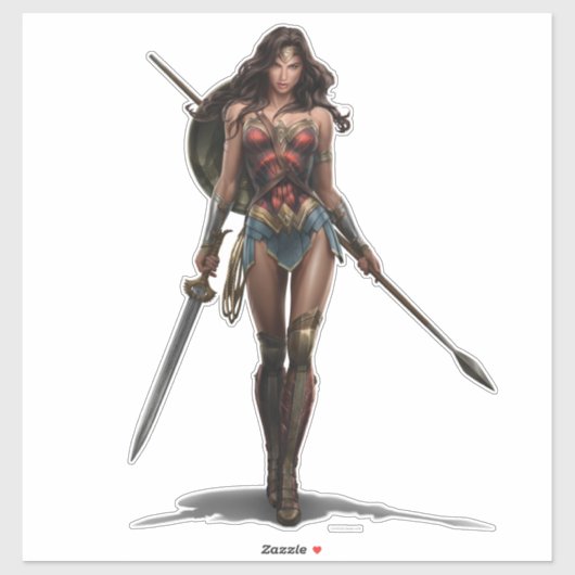 Wonder Woman Battle Ready Comic Art Sticker (Vel)