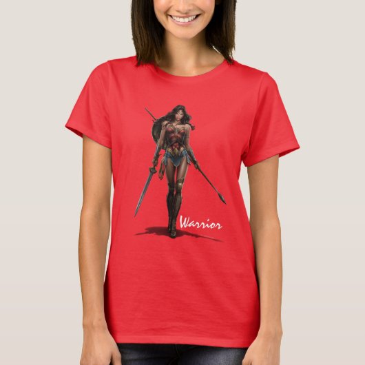 Wonder Woman Battle Ready Comic Art T-shirt (Voorkant)