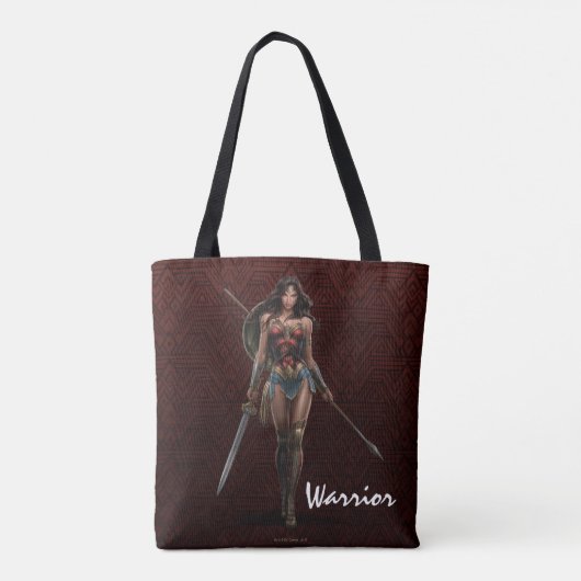 Wonder Woman Battle Ready Comic Art Tote Bag (Achterkant)