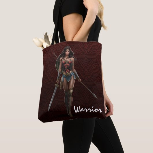 Wonder Woman Battle Ready Comic Art Tote Bag (Dichtbij)